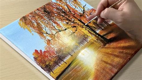 How to Paint a Garden in the Autumn / Acrylic Painting | Acrylic ...