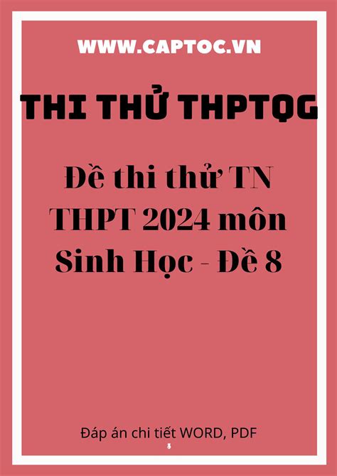 Đề thi thử tốt nghiệp THPT 2024 môn Sinh Học Đề 8