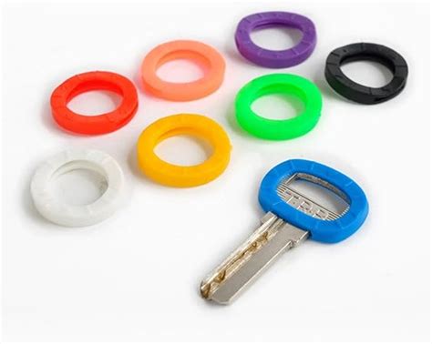 Jking Color Coded Key Identify Key Ring Plastic Sleeve Cap Tags 12pcs Office Products