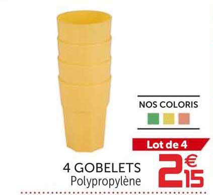 Promo 4 Gobelets Chez GiFi ICatalogue Fr