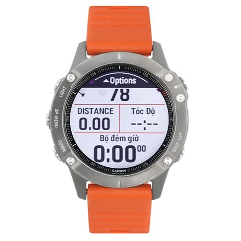 Đồng Hồ Thông Minh Garmin Fenix 6 Pro Dây Silicone Viền Titanium Màu