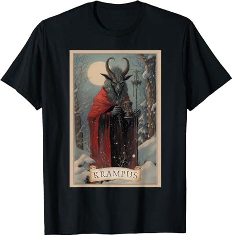 Krampus Tarot Card Design Xmas Hail Santa Christmas Clothing T Shirt