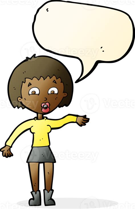 Cartoon Surprised Woman With Speech Bubble 42326660 Png