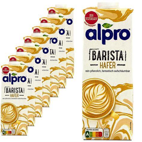 Alpro 8er Pack Haferdrink Barista 1 Liter Oat Hafer Drink 100