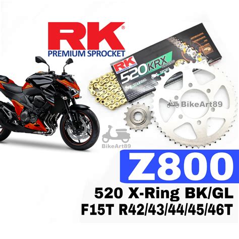 RK Sprocket Set Kawasaki Z800 RK 520 KRX X Ring Black Gold Chain 15T