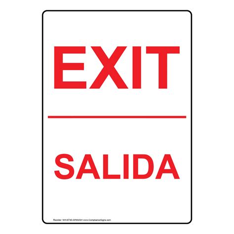 Exit Bilingual Sign Nhi 6740 Spanish