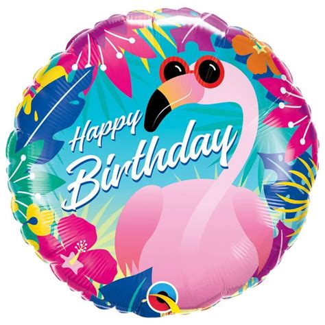 18 Inch 46 Cm Qualatex Happy Birthday Flamingo Folie Ballonnen