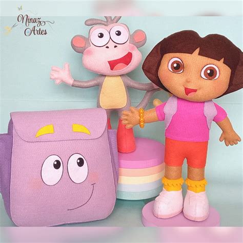 Botas Dora E Mochila Dora Aventureira Boneco Em Feltro