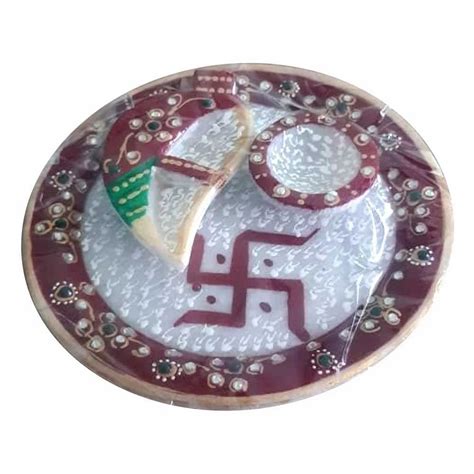 Marble Round Pooja Thali 8 Inches At Rs 150 Piece In Makrana ID