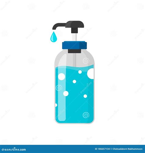 Alcohol Gel Hand Sanitizer Flat Style Isolated On White Stock Vector