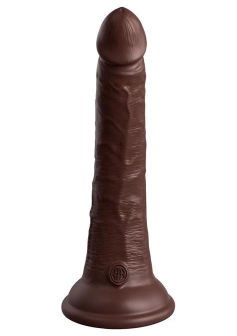 King Cock Elite Dual Density Silicone Dildo 7in Chocolate