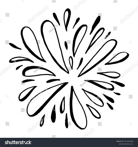 Doodle Water Burst Splash Illustration Hand Royalty Free Stock Vector