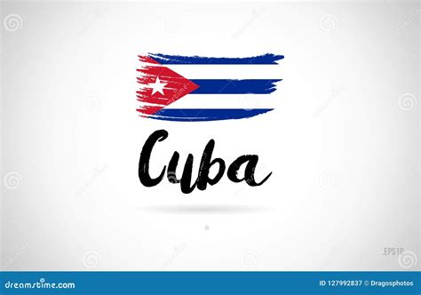 Cuba Country Flag Concept With Grunge Design Icon Logo Stock Vector