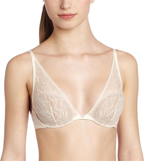 Calvin Klein Women S Naked Glamour Convertible Lace Plunge Bra Ivory