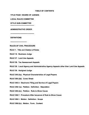 Fillable Online Table Of Contents Title Page Board Of Judges Local