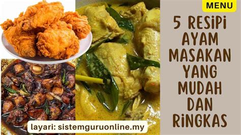 5 Resipi Ayam Masakan Yang Mudah Dan Ringkas Untuk Bulan Ramadhan