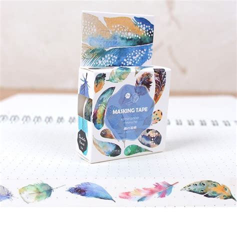 Kleurrijke Veer Washi Tape Plakband Diy Scrapbooki Grandado