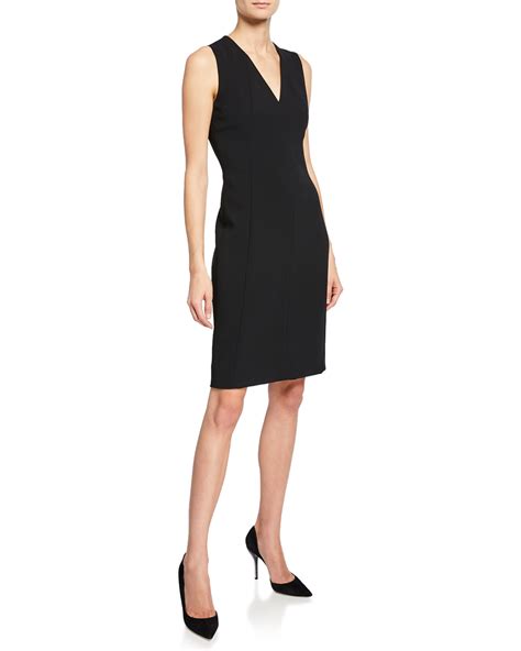 Akris Sleeveless V Neck Dress Neiman Marcus