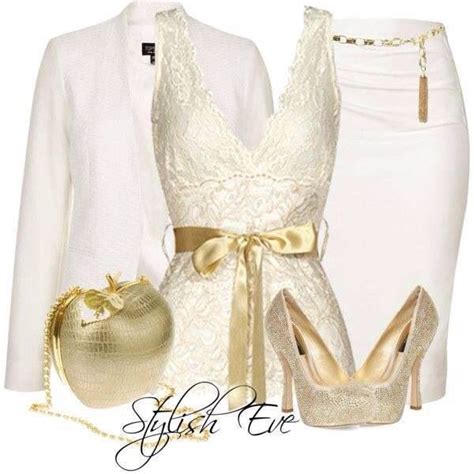 White And Gold Outfit Ideas For Ladies Dresses Images 2022