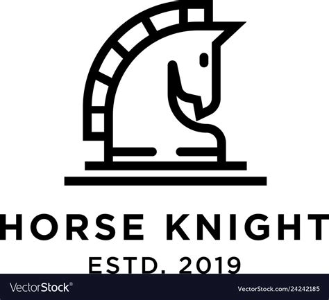 Horse knight logo design inspiration Royalty Free Vector