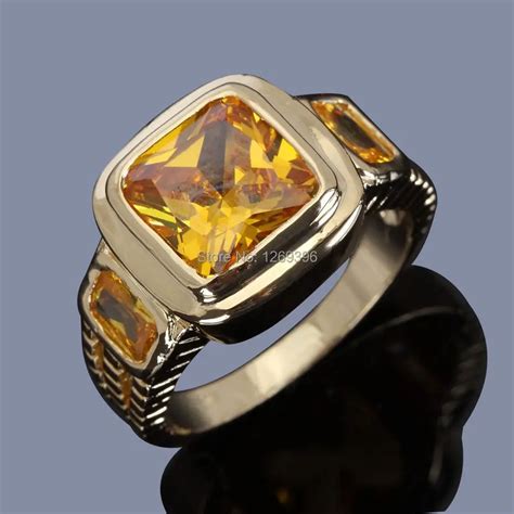 New Jewelry Brand Destinctive Mens Yellow Topaz 10kt Yellow Gold