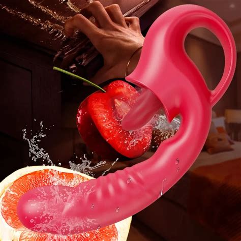 Tongue Licking Vibrator With G Spot Dildo 2 In 1 DikToy