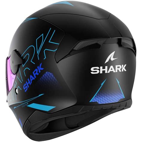 Shark D Skwal Cadium Integral Motorcycle Helmet Matt Black Blue Black