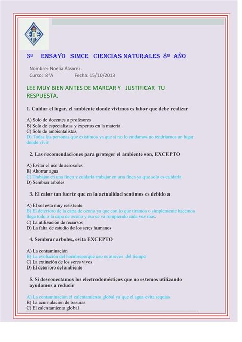 Ensayo Simce 3 Pdf