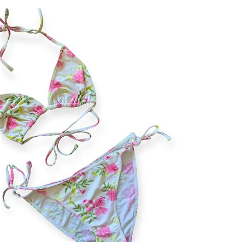 Matching Bikini Set Triangle Bikini Top Tie Side Depop