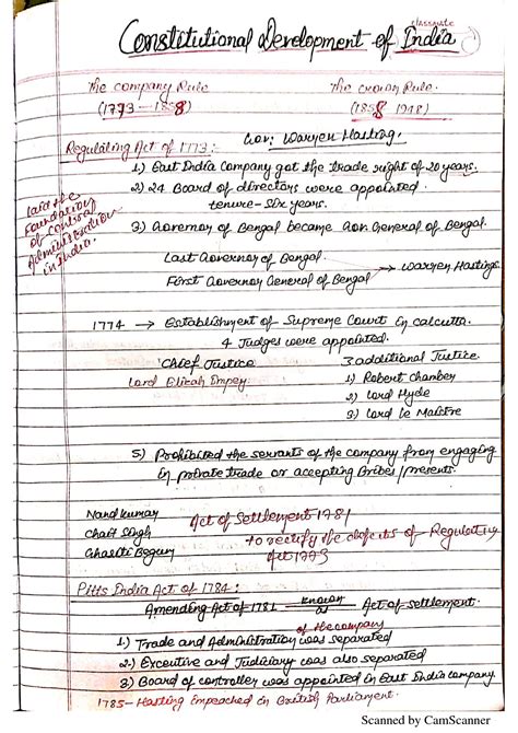 SOLUTION Handwritten Notes Constitutional Development Of India Studypool