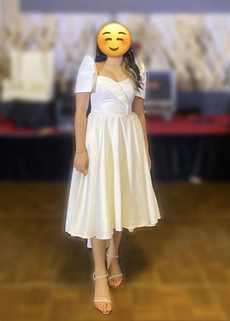 Rent Only Filipiniana Off White Long Back Dress For Graduation