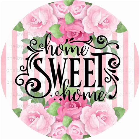 11.75 Round Floral Wreath Sign, Home Sweet Home Wreath Sign ...