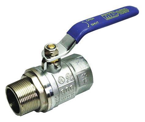 Grainger Approved Ball Valve Nickel Plated Brass Inline Piece