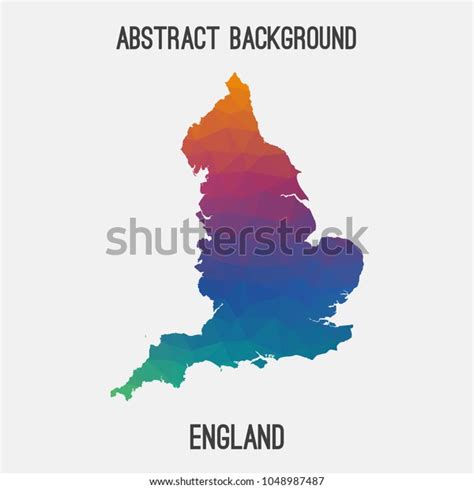 England Map Geometric Polygonalmosaic Styleabstract Tessellationmodern