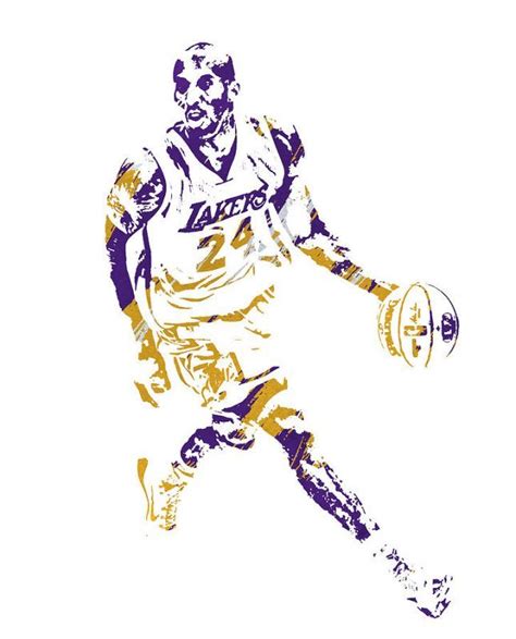 Kobe Bryant Los Angeles Lakers Watercolor Strokes Pixel Art 6 – Poster ...