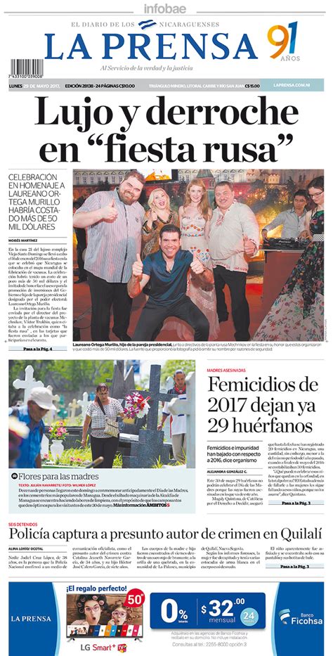 La Prensa Nicaragua Lunes 29 De Mayo De 2017 Infobae