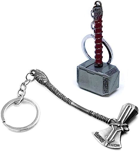 365home 2 Pack Stormbreaker Keychain Mjolnir Key Chain Thor Hammer