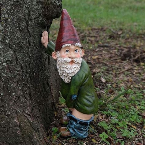 H F Resin Naughty Garden Gnome Garden Statue Christmas Christmas Hogard