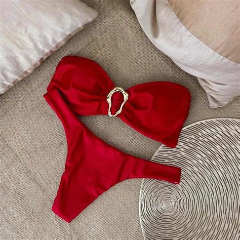 New Bikini Sexy European And American Bikini Tube Top Solid Color Cross Border Foreign Trade