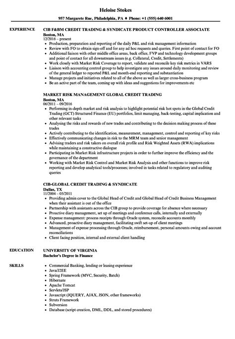 Credit Trading Resume Samples Velvet Jobs