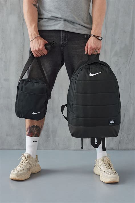 Комплект Рюкзак + Барсетка через плече Nike чорний, Портфель міський ...