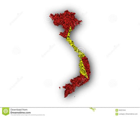 Mapa E Bandeira De Vietname Em Sementes De Papoila Foto De Stock