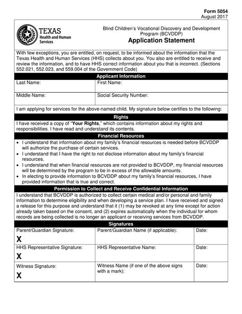 Form 5054 - Fill Out, Sign Online and Download Printable PDF, Texas ...