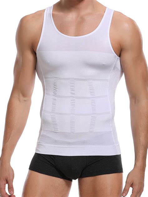 Qric Qric Men Slimming Body Shaper Vest Chest Compression Shirts Abs