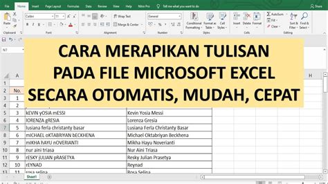 Cara Merubah Huruf Kapital Yang Tidak Beraturan Ke Huruf Kecil Di Excel