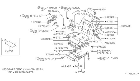 87600 16E00 Genuine Nissan 8760016E00 Back Assembly Seat RH GRY