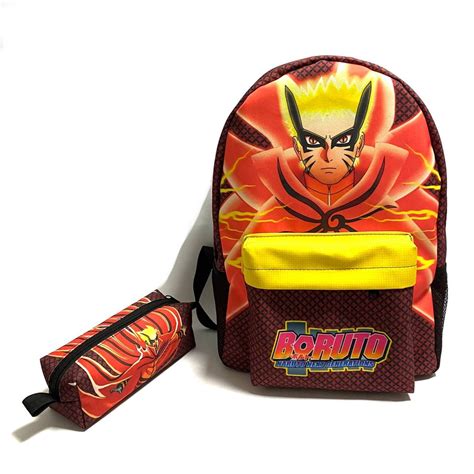 Kit Mochila E Estojo Grande Padr O Escolar Naruto Modo Baryon Anime