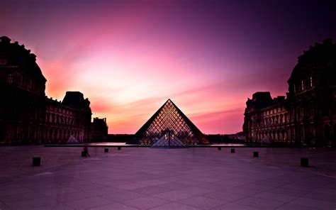 Louvre Museum At Sunset Wallpapers Hd Wallpapers Id 10196