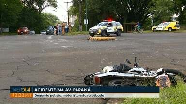 Meio Dia Paraná Foz do Iguaçu Motociclista fica ferido em acidente