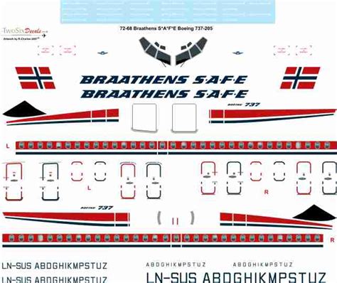 Two Six Decals 72 68 Boeing 737 200 Braathens